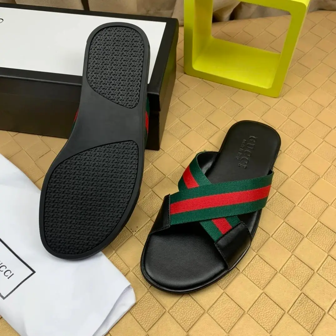 Gucci Web Stripe Slide Sandals [6 styles] 2