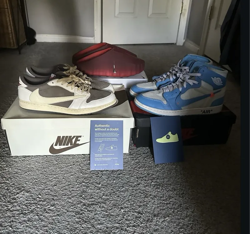 Travis Scott Low and UNC AJ1, buyer-verified
